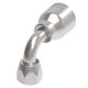 Global TTC 1 & 2 Wire Braid Steel Crimp Fitting, 3/4-16 Female JIC 37 deg Flare Swivel, -08 Hose, 90 deg Elbow