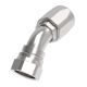 Steel Reusable 1 Wire Braid Reduced Bore Fitting, 1-5/16-12 Female JIC 37 deg Flare Swivel, -16 Hose, 45 deg Elbow