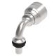 Global TTC 1 & 2 Wire Braid Steel Crimp Fitting, Inch Male STC (Snap To Connect), -12 Hose, 90 deg Elbow