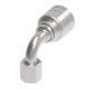 Global TTC 1 & 2 Wire Braid Steel Crimp Fitting, M12 x 1.5 Female German DIN 3902 24 deg Flare Light Duty Swivel, -04 Hose, 90 deg Elbow
