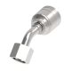 Global TTC 1 & 2 Wire Braid Steel Crimp Fitting, M14 x 1.5 Female German DIN 3902 24 deg Flare Light Duty Swivel, -04 Hose, 45 deg Elbow