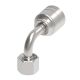 Global TTC 1 & 2 Wire Braid Steel Crimp Fitting, M14 x 1.5 Female German DIN 3902 24 deg Flare Light Duty Swivel, -04 Hose, 90 deg Elbow