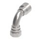 Global TTC 1 & 2 Wire Braid Steel Crimp Fitting, 1-5/16-12 Female JIC 37 deg Flare Swivel, -12 Hose, 90 deg Elbow