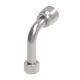Global TTC 1 & 2 Wire Braid Steel Crimp Fitting, 7/16-20 Female JIC 37 deg Flare Swivel, -04 Hose, Long 90 deg Elbow
