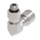 Global TTC 1 & 2 Wire Braid Steel Crimp Fitting, 9/16-18 Male SAE O-Ring Boss (Straight Thread O-Ring) Swivel, -06 Hose, 90 deg Elbow