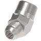 Steel Adapter, 1/8-27 Male NPT To 5/16-18 Male SAE 45 deg Flare, 45 deg Elbow