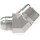 Steel Adapter, 1/8-27 Male NPT To 7/16-20 Male SAE 45 deg Flare, 45 deg Elbow