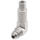 Steel Adapter, 3/8-18 Male NPT To 7/16-20 Male SAE 45 deg Flare, 45 deg Elbow