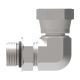 Steel Adapter, 3/8-18 Female NPT Swivel To 3/4-16 Male SAE O-Ring Boss (Straight Thread O-Ring), 90 deg Elbow
