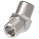 Steel Adapter, 1/4-18 Male NPT To 1/4-18 Male NPT, 45 deg Elbow