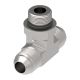 Steel Adapter, 3/4-16 Male SAE O-Ring Boss (Straight Thread O-Ring) Branch To 3/4-16 Male JIC 37 deg Flare Run, Tee