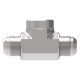 Steel Adapter, 3/4-14 Female NPT Branch To 1-1/16-12 Male JIC 37 deg Flare Run, Tee