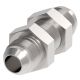 Steel Adapter, 3/4-16 Male JIC 37 deg Flare To 3/4-16 Male JIC 37 deg Flare, Straight Bulkhead