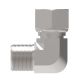 Steel Adapter, 3/8-18 Female NPT Swivel To 1/2-14 Male NPT, 90 deg Elbow