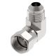 Steel Adapter, 3/4-16 Female JIC 37 deg Flare Swivel To 3/4-16 Male JIC 37 deg Flare, 90 deg Elbow