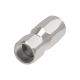 Steel Reusable 1 Wire Braid Reduced Bore Three-Piece Fitting, 9/16-18 Female JIC 37 deg Flare Swivel, -06 Hose, Straight