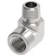 Steel Adapter, 1/4-18 Male NPT To 1/4-18 Female NPT, 90 deg Elbow