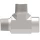 Steel Adapter, 1/4-18 Male NPT Run & Branch To 1/4-18 Female NPT Run, Tee