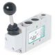 L2 Series 4-Way Manually Operated Pneumatic Valve, Hand Lever, Spring Return, 1/4 Inch NPT Ports, Up To 79