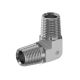 Steel Adapter, 1/4-18 Male NPT To 1/8-27 Male NPT, 90 deg Elbow