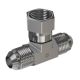 Steel Adapter, 7/16-20 Female JIC 37 deg Flare Swivel Branch To 7/16-20 Male JIC 37 deg Flare Run, Tee