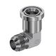 Steel Adapter, 0.75 Inch Code 62 Split Flange To 1-5/16-12 Male JIC 37 deg Flare, 90 deg Elbow (For pressures thru 6 Spiral Hose)