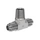 Steel Adapter, 1/8-27 Male NPT Branch To 1/2-20 Male JIC 37 deg Flare Run, Tee