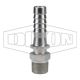 Steel Medium Shank Combination Nipple, 0.75 Inch ID Hose Barb To 3/4-14 Male NPT