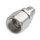 Everswage Stainless Steel Crimp Fitting, 7/16-20 Female JIC 37 deg Flare Swivel, -4 Hose, Straight