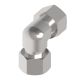 Steel Metric Flareless Fitting, 22.00 mm L Series 90 deg Swivel Elbow