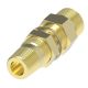 Brass Adapter, 1/2-14 Male NPT To 1/2-14 Male NPT, 1/4-18 Female NPT, Straight Bulkhead