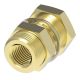 Brass Adapter, 1/4-18 Female NPT To 1/4-18 Female NPT, Straight Bulkhead, 0.94 Inch Long