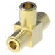 Brass Push>Connect Air Brake Tube Fitting, 0.50 Inch Tube OD Union Tee