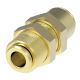 Brass Push>Connect Air Brake Tube Fitting, 0.25 Inch Tube OD Union Bulkhead