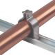 100-200 Series Pipe & Tubing Support Clamp, 1-1/8 inch Tubing, Clamp: Zinc plated steel, Nut: Steel Nylock, Stud / Bolt: Steel weld stud