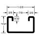 Base Channel For Pipe & Tubing Support Clamps, 48 Inch Long, 0.81 Inch Height, 316 SS