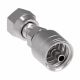 Global TTC 1 & 2 Wire Braid Steel Crimp Fitting, 2-12 Female O-Ring Face Seal Swivel, -24 Hose, Straight