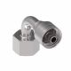 Global TTC 1 & 2 Wire Braid Steel Crimp Fitting, M36 x 2 Female German DIN 3902 24 deg Flare Heavy Duty Swivel, -12 Hose, 90 deg Elbow