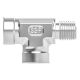Stainless Steel Adapter, 1/2-14 Male NPT Run To 1/2-14 Female NPT Run & Branch, Tee