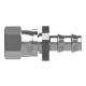 Stainless Steel Reusable Socketless Fitting, 3/4-16 Female JIC 37 deg Flare, -08 Hose, Straight
