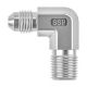 Stainless Steel Adapter, 1/2-14 Male NPT To 7/8-14 Male JIC 37 deg Flare, 90 deg Elbow