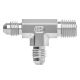 Stainless Steel Adapter, 1-11-1/2 Male NPT Run To 1-5/16-12 Male JIC 37 deg Flare Run & Branch, Tee