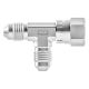 Stainless Steel Adapter, 7/16-20 Male JIC 37 deg Flare Run & Branch To Female JIC 37 deg Flare Swivel Run, Tee