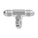 Stainless Steel Adapter, 7/16-20 Male JIC 37 deg Flare Tee