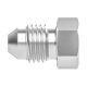 Stainless Steel Adapter, 9/16-18 Male JIC 37 deg Flare Plug