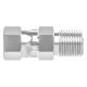 Stainless Steel Adapter, 1/4-18 Female JIC 37 deg Flare To Male NPT, Straight