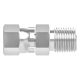 Stainless Steel Adapter, 3/8-18 Female JIC 37 deg Flare To Male NPT, Straight
