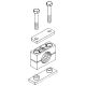 Heavy Series Pipe & Tubing Polypropylene Support Clamp, Single Weld Plate, Hex Head Bolts With Cover Plate, 88.9 mm mm Size