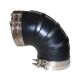 Wet Exhaust 90° Elbow, Molded HT EPDM 250°F, 4.00 Inch ID, Inch Clampable OD
