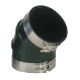 Wet Exhaust 45° Elbow, Molded HT EPDM 250°F, 5.00 Inch ID, Inch Clampable OD
